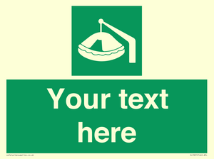 Custom sign Safe condition Davit-launched liferaft